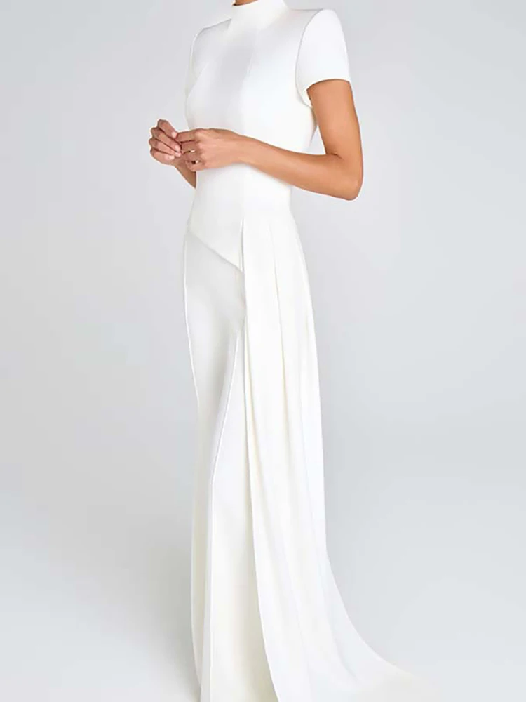 

Женский топ и брюки с воротником-стойкой, комплект из двух предметов, простой однотонный прямой костюм с высокой талией, офисный элегантный наряд для вечеринки