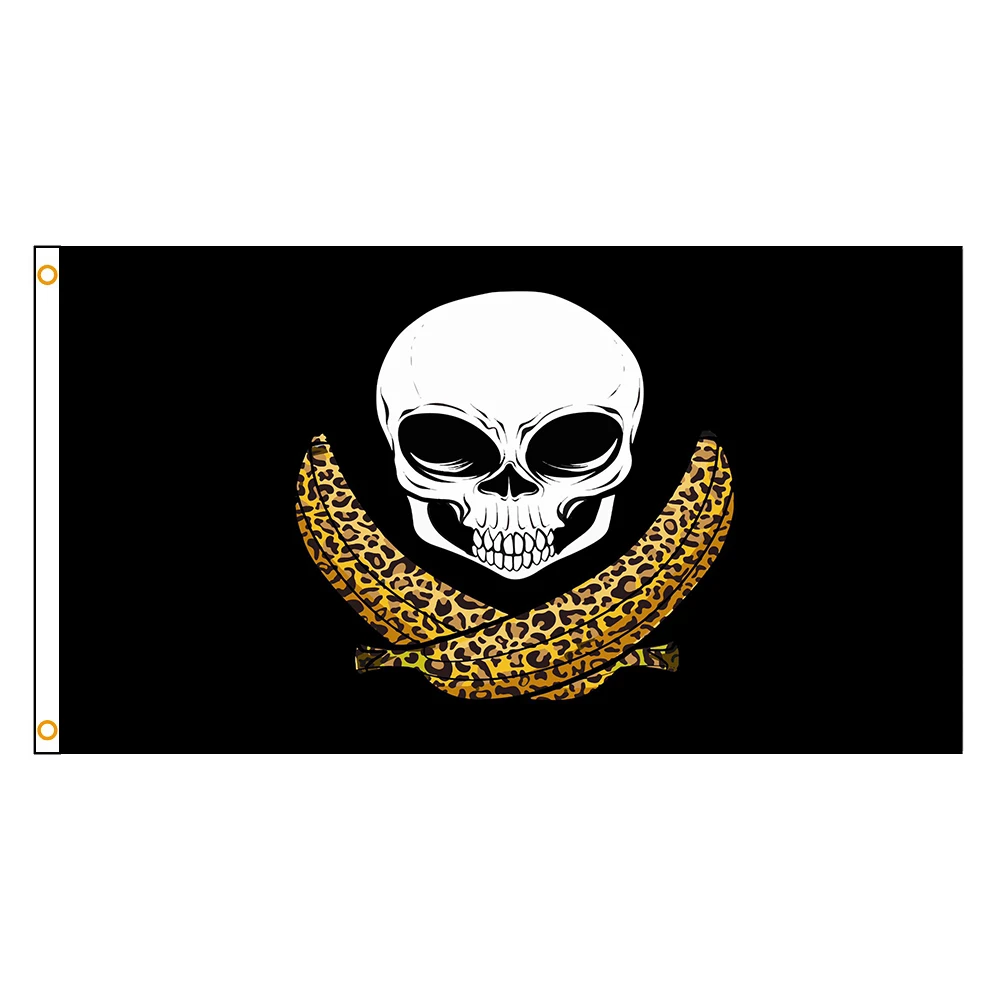 PIRATE 90X150cm jolly roger cute banana leopard with personality flag Double Stitched with grommets banner flag for Decoration