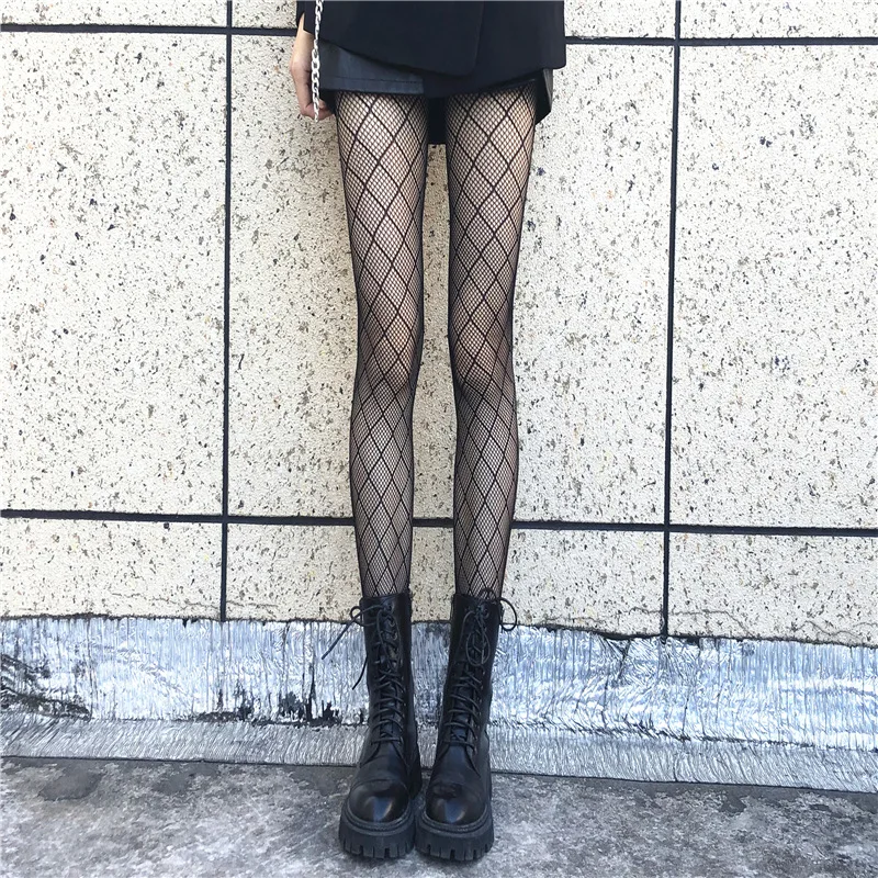 Internet Hot Mesh Stockings Women's Anti-Snagging Black Silk Stockings Thin Fishnet Stockings Autumn Winter Sexy Pantyho