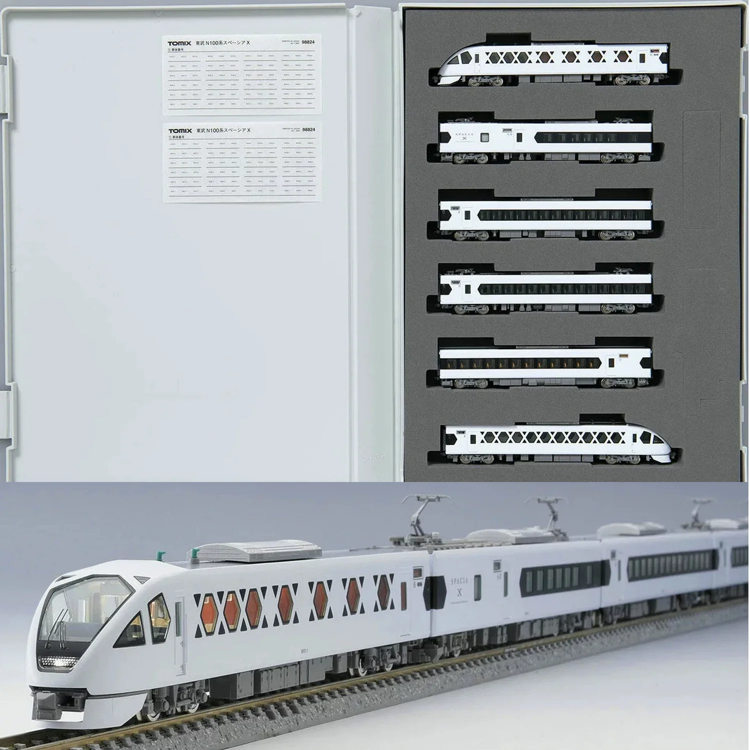 

TOMIX N Type 1/160 Train Model 98824 Tobu N100 Series Spacia X 6 Train Set Model Toy Gift