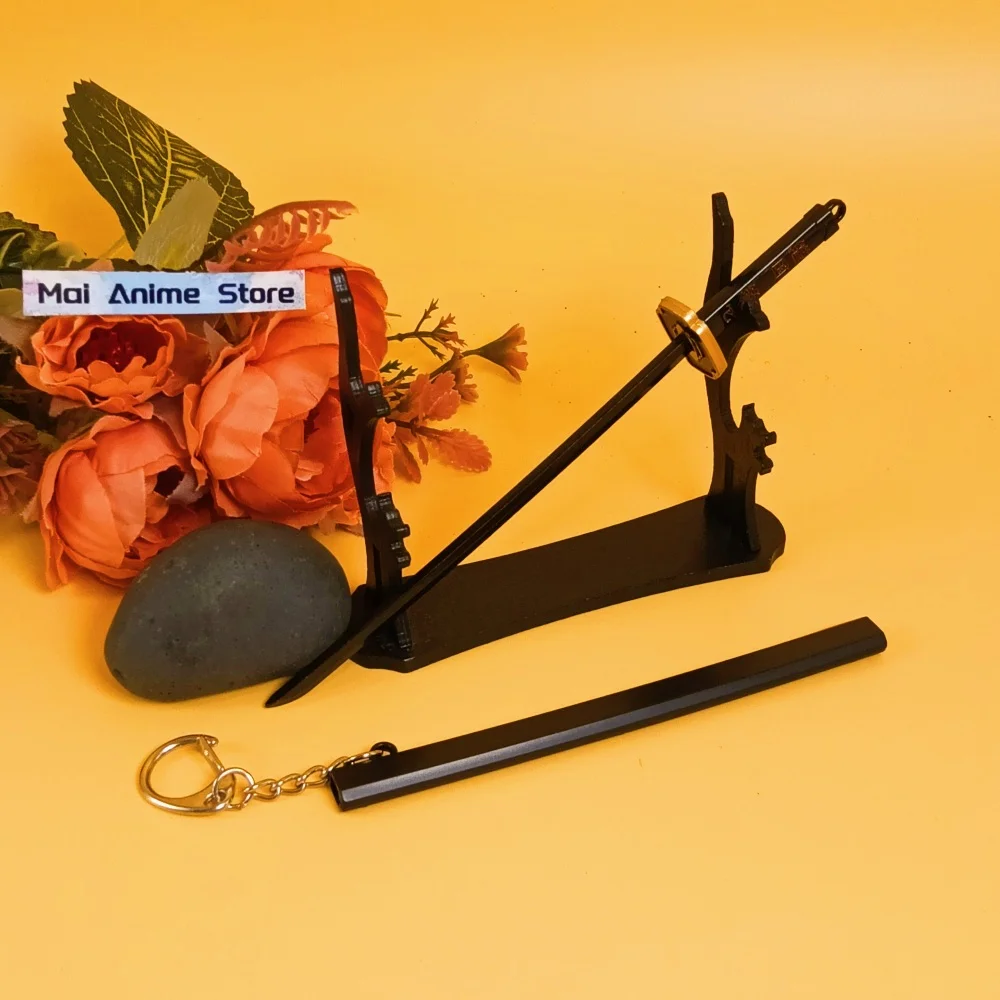 Brelok Anime Katana 15 cm Figurka Metalowy Nóż Ninja Miecz Oryginalny Miecz Samurajski Realistyczny Japoński Katana Niedziałający Miecz Zabawka Prezent