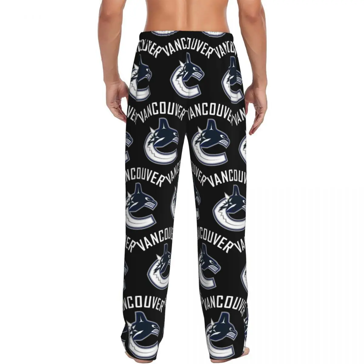 Custom Vancouver Hockey Canucks Essential Active Pajama Pants Men Sleepwear Sleep Lounge Bottoms with Pockets