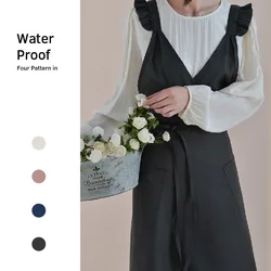 Nordic Florist Apron Cotton Coffee Shops Kitchen Aprons For Women Cooking Baking Restaurant Retro Pinafore Ruffle Sleeves Ladies