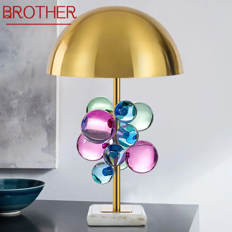 BROTHER Modern Table Lamp LED Creative Colored Decor CrystalDesk Light for Home Living Room Bedroom Bedside