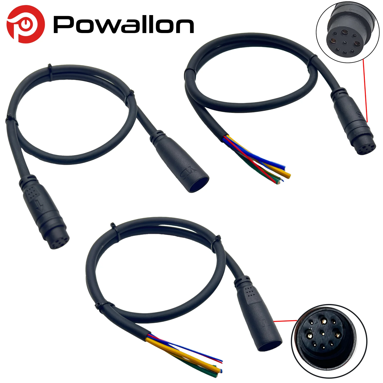 Electric Bicycle Accessory Motor E-Bike Controller Motor Conversion 9pin Cable Waterproof Plug 9pin Extension Cable G9.6/M9.6 image 3