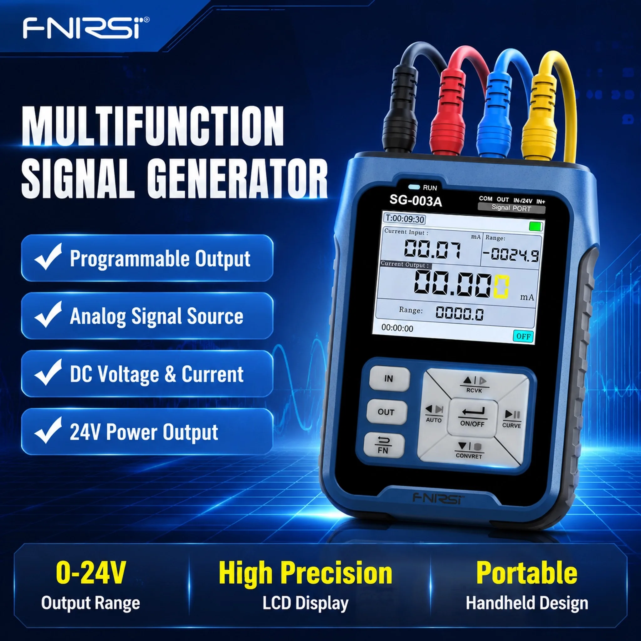 FNIRSI Signal Generator 4-20mA Function Frequency Generator 0-24mA 0-24V 0-9999Hz PWM Modbus Programmable Output