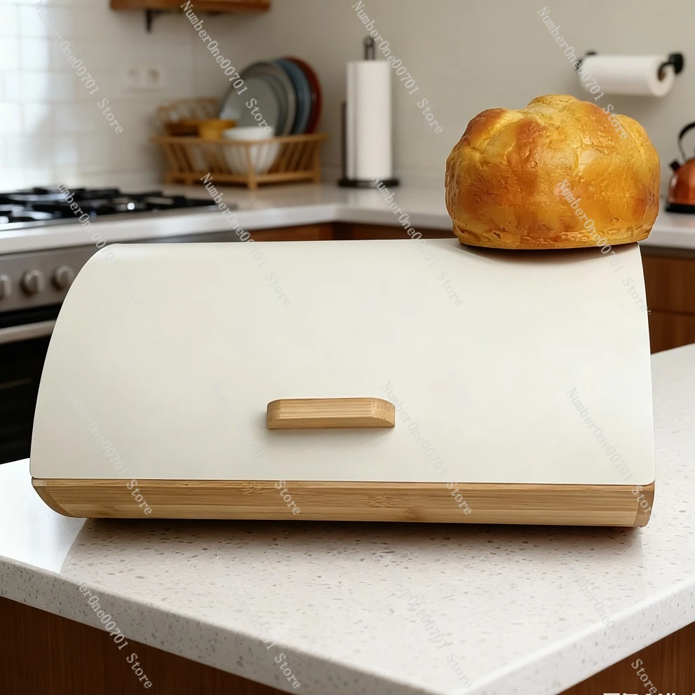 Metal Bread Storage Box With B - огляд і ціна Bread Box Bamboo