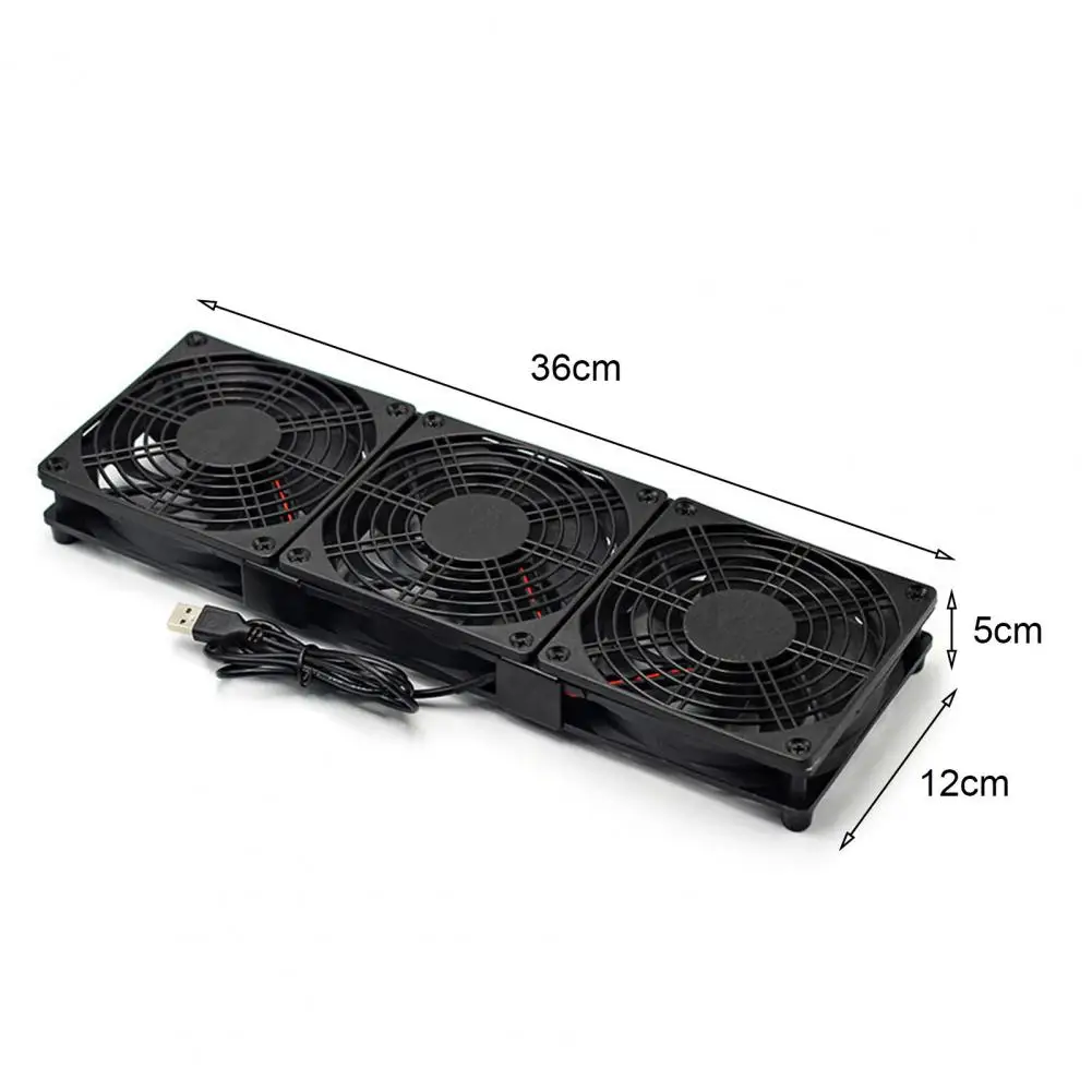 Big Airflow Router Fan, USB Router Fan, 360mm x 120mm, apto para Laptop, Host Case, Micro Computador, Eletrônica, Eficiente, 5V