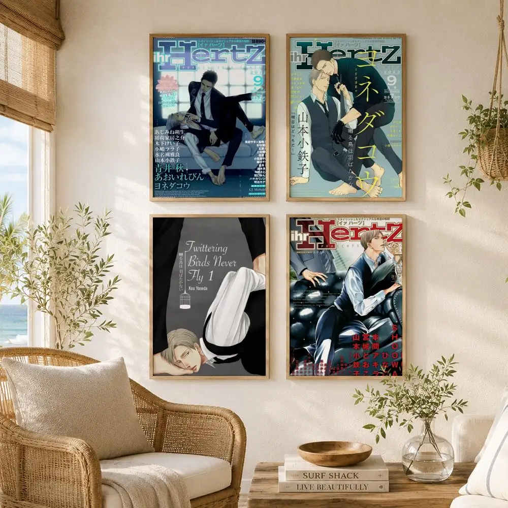 BL Manga T-Twittering Birds Never Fly Poster Versatile HD Waterproof Wall Art Self-Adhesive Decor for Any Space Ideal Gift