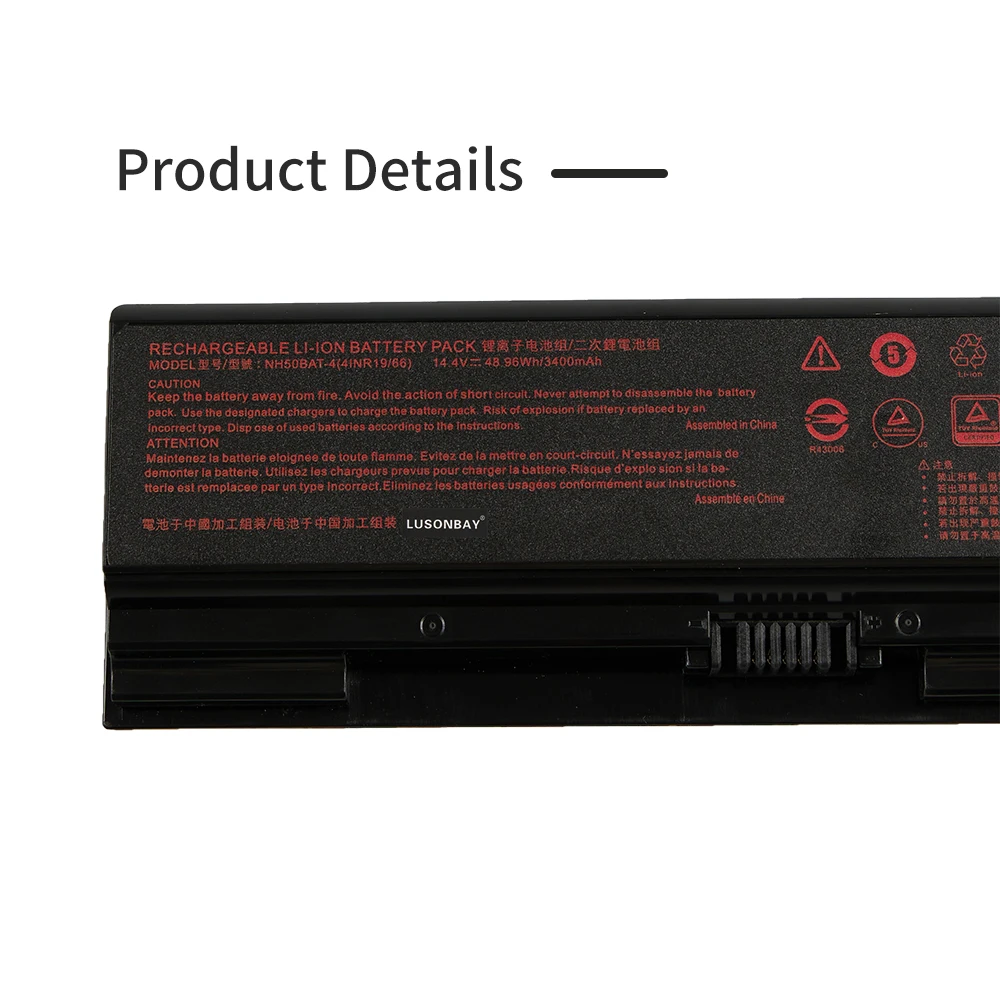 Bateria LUSONBAY NH50BAT-4 do Clevo NH70RAQ NH55EDQ NH50RA NH55RCQ NH58RDQ NH70RHQ NH58RCQ, do Machenike T58, do Sager NP6875 — zdjęcie produktu 3
