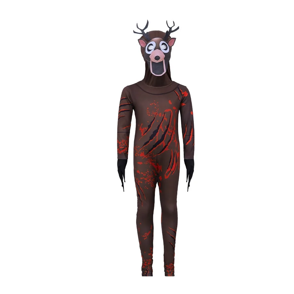 99 Nights In the Forest Costume Kids Adult Deer Owl Goat Jumpsuit Mask Cosplay Halloween Christmas Party Carnival Costume Suit