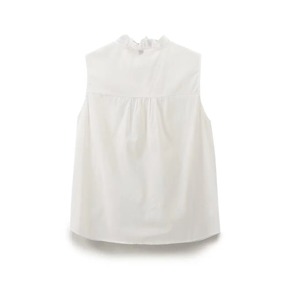 JNLEAOG Autumn New Women's Casual Svel Ruffle Trim Top Versatile Design Polyester Fiber ex Regular Length irt