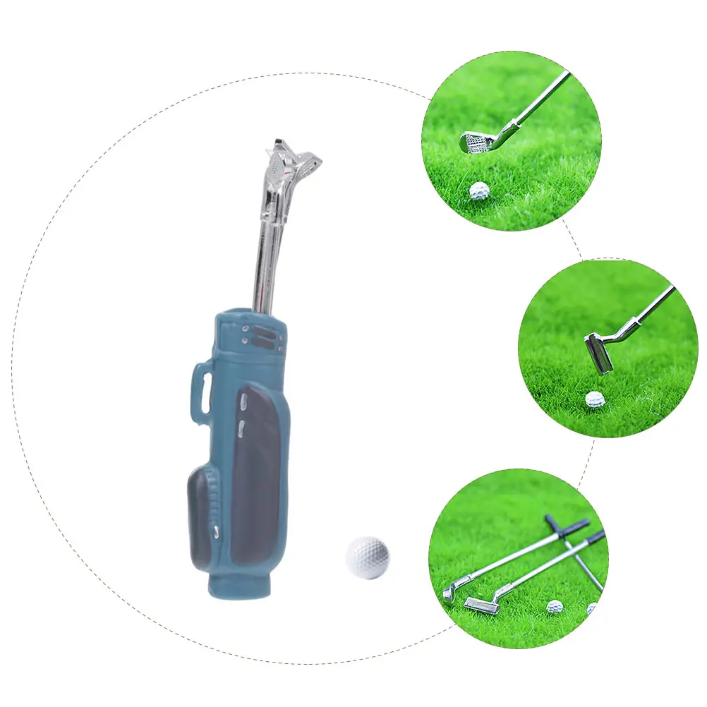 

Mini Golf Equipment Alloy Resin Clubs Safe Decor Dollhouse Accessories Kids Toy Set Miniature Simulation