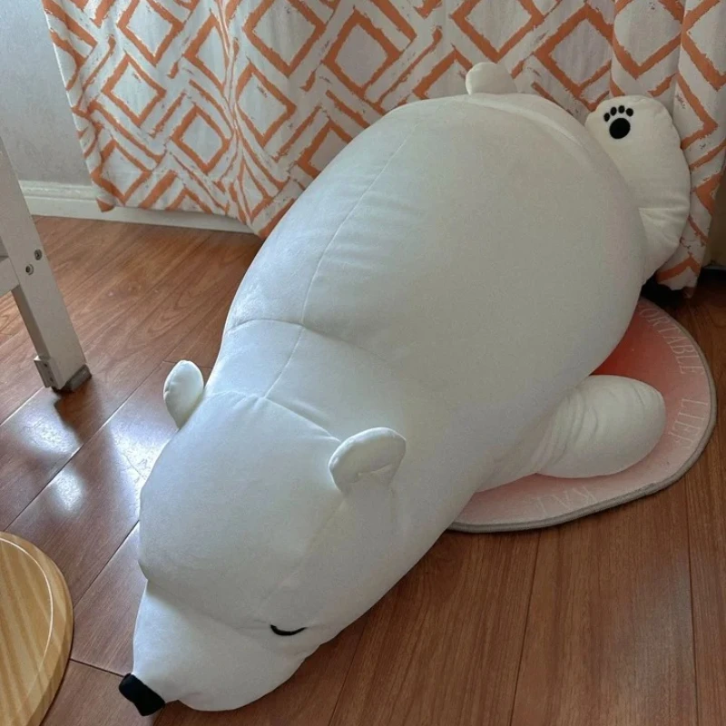 

55cm~75cm Lifelike Animal Sea Bear plush toy Lying down Sleep polar bears Animals Doll soft sofa car bed pillow room decor gift
