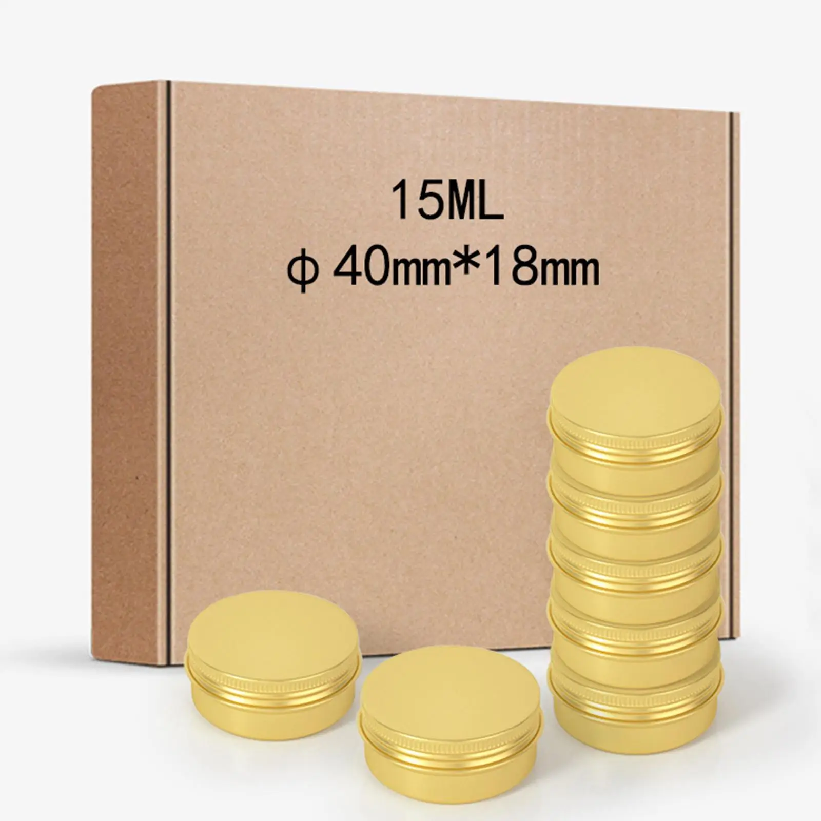 24pcs 15ml Aluminum Tin Cans Screw Top Golden Round Container Set for Lip Balm Candle Cosmetics Storage