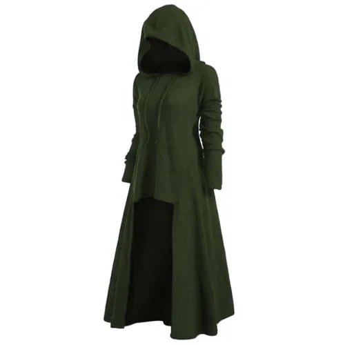 Cosplay Witch Tunic Hooded Robe Cloak Knight Gothic Costumes Women Halloween Holiday Dress Up Party Fancy Dress Masquerade Ball