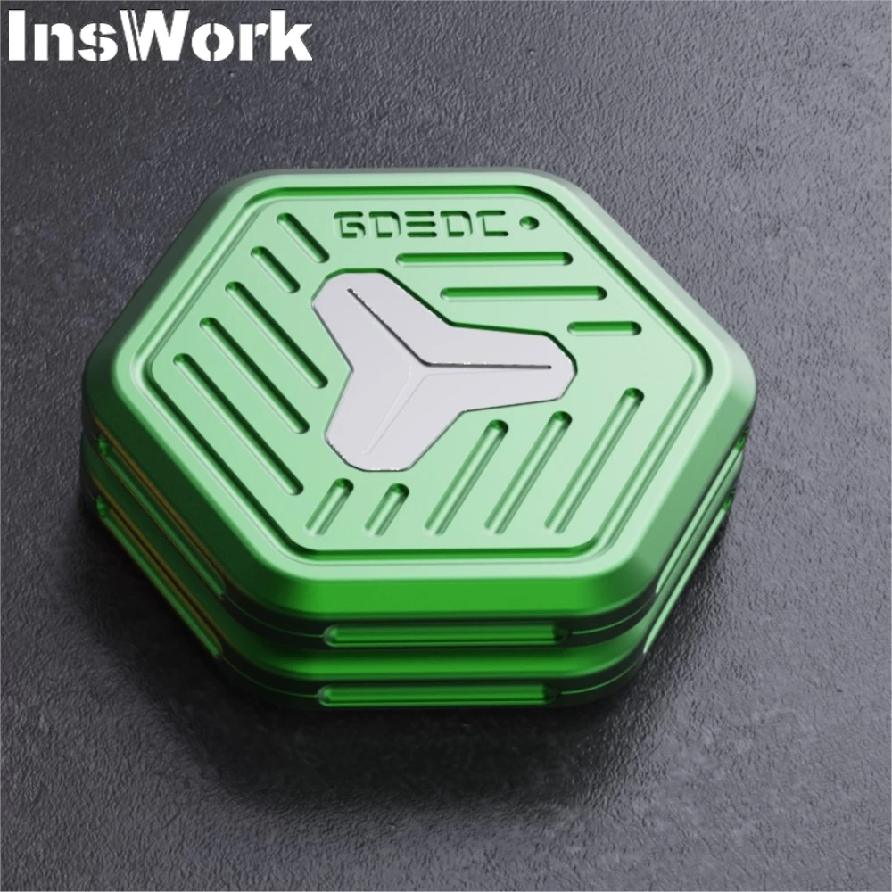 GDEDC Aluminum Green Unlimited Push Slider Metal EDC Fingertip Metal Fidget Toy Metal Fidget Toys