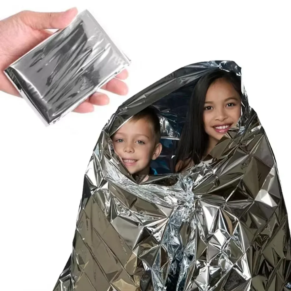 Rhino Rescue Emergency Blanket 1.3*2.1m Space Mylar Thermal for Outdoors, Hiking, Survival Blanket 10PC