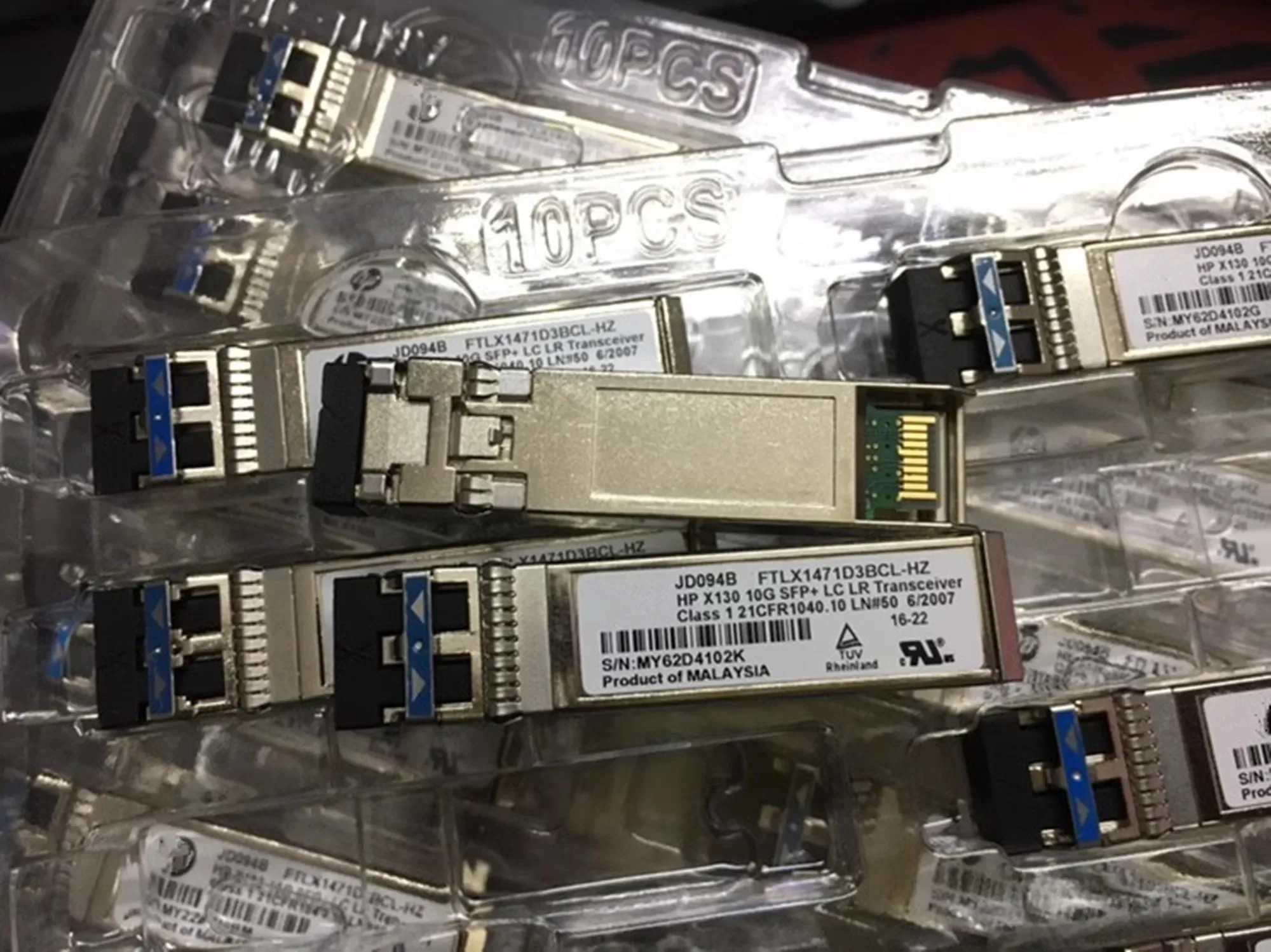 JD094B FTLX1471D3BCL-HZ 10GB Single Mode Optical Switch X130 10G SFP+ LC LR Transceiver 1310nm 10km SMF