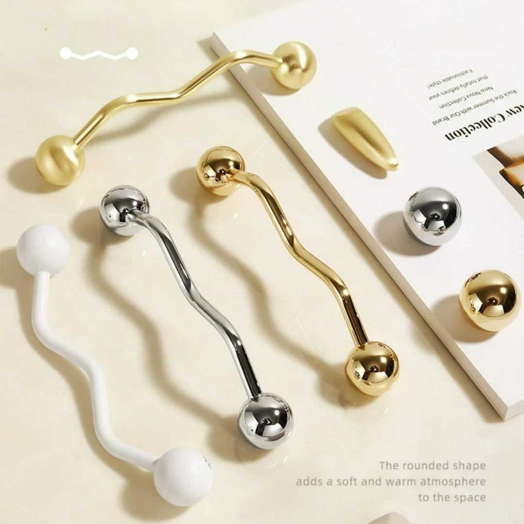 

French Zinc Alloy Wardrobe Door Handle, Modern and Simple Drawer, Single Hole Cabinet, Solid Handle