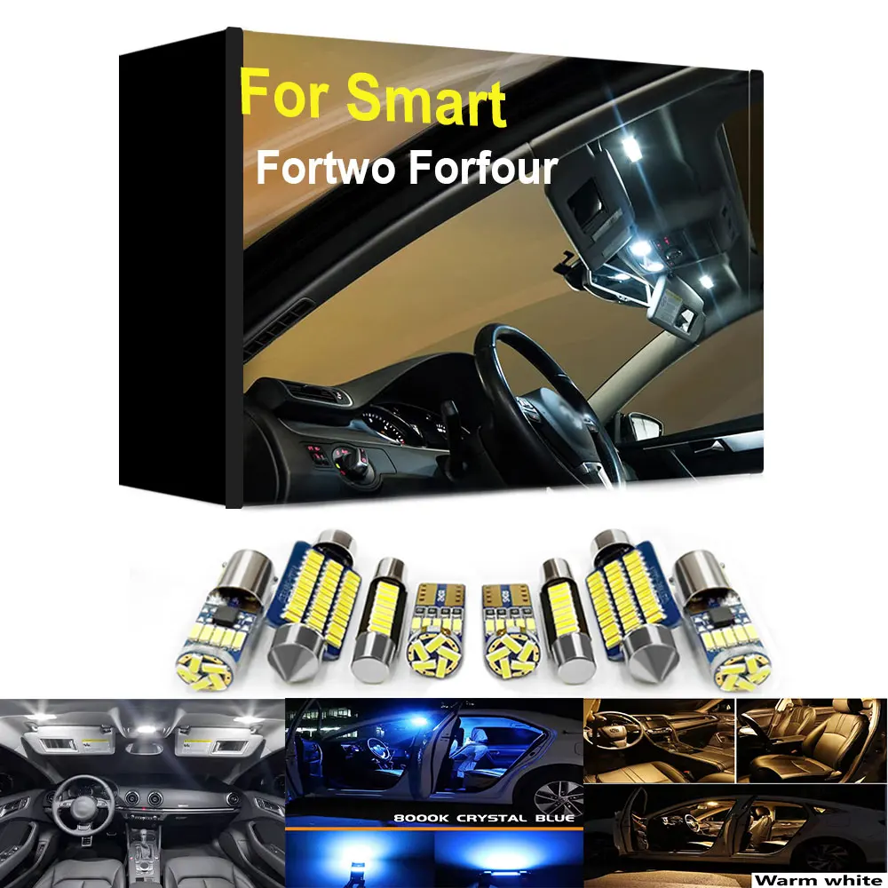 LED-Innenbeleuchtungsset Canbus für Smart Fortwo 450 451 453 Forfour 454 453 EQ Zubehörteile Leselampe Fehlerfrei