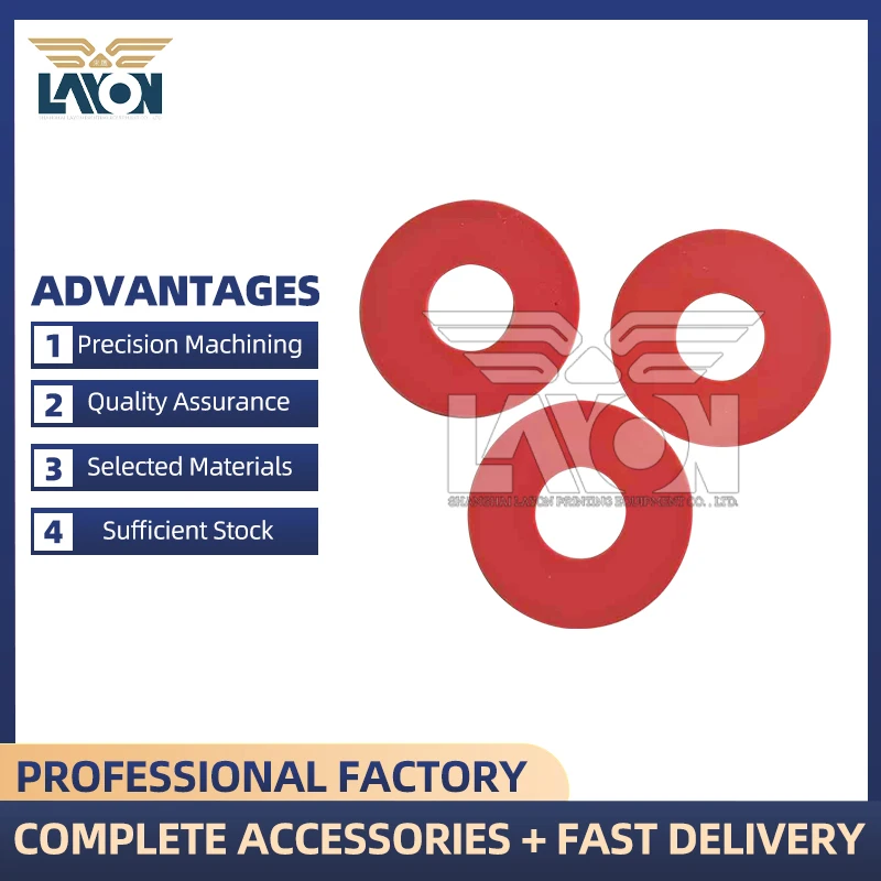 

LAYON 100Pcs Red Rubber Sucker 35*14*0.5mm for Offset Printing Machine, Suction Cup for HD Press Machine Parts