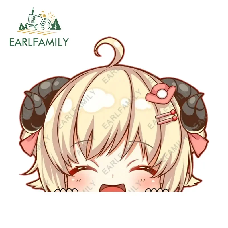 

EARLFAMILY 13cm X 10.6cm Cute Girl Peek Car Stickers Graffiti Funny Trunk Decal Windows Waterproof Sunscreen Caravan Sticker