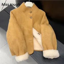 Abrigo rosa de piel sintética para mujer, abrigo elegante, cálido y dulce, estilo japonés Kawaii coreano, novedad de invierno, 2021