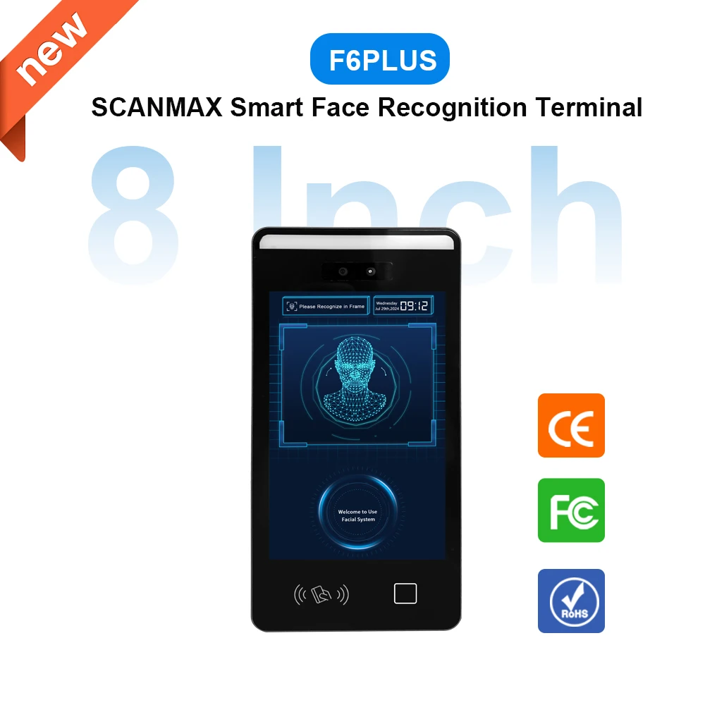 Scanmax 8 Inch Multiple Biometric Indentification Device AI Face Recognition Access Control