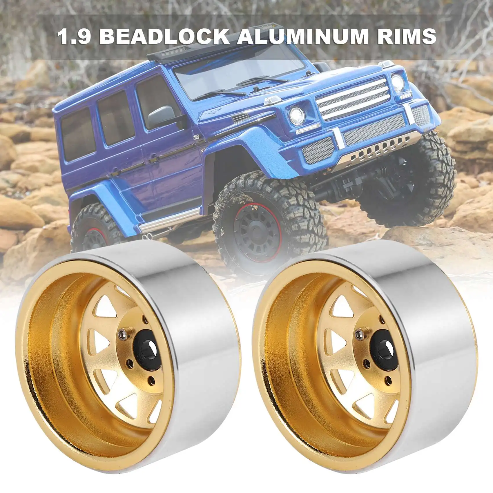 B05C-4PCS Deep Dish Wagon Metal 1.9 Beadlock Wheel Hub Rim For 1/10 RC Crawler Axial SCX10 90046 Traxxas TRX4 RC4WD D90
