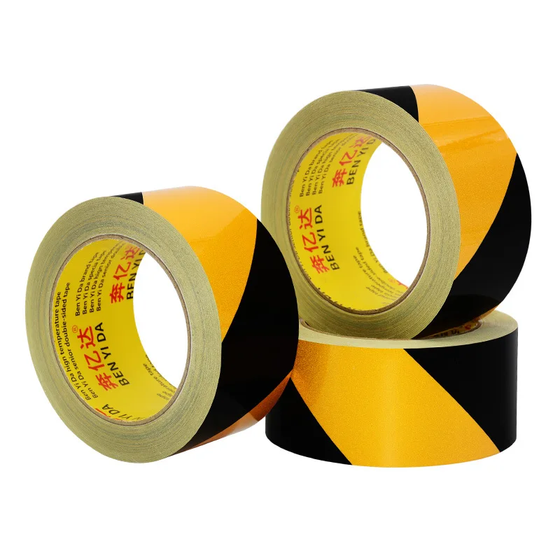 Customized Black and Yellow Reflective Warning Tape Reflective Tape Reflective Film Reflective Floor Tape Width Customizable Len