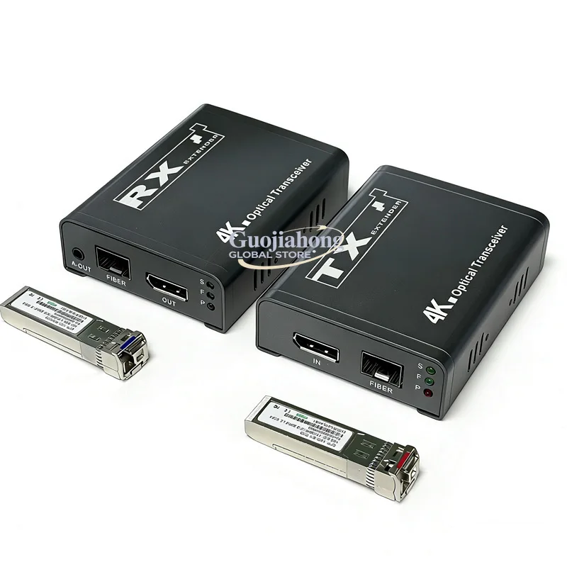 

4K high definition DP Extender 20KM Fiber to DP Extender supports 4:4:4 4K60Hz audio