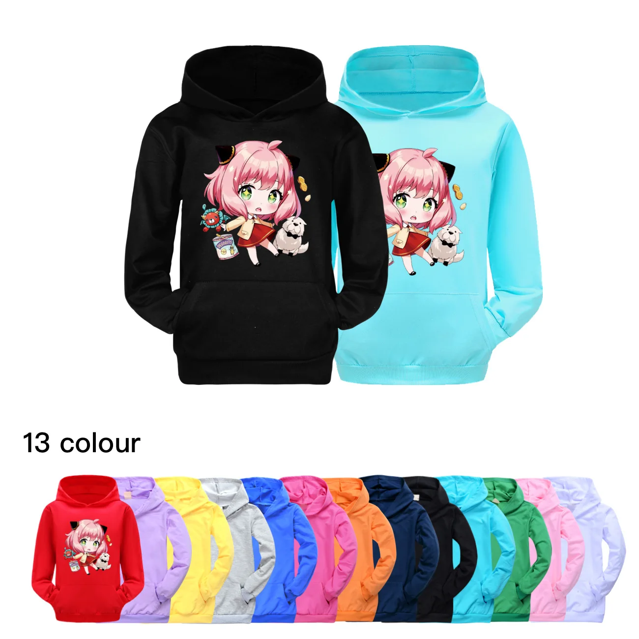 

New Spring Autumn Toddler Baby Kids Boys Girls Hooded Cartoon SPY FAMILY Hoodie Sweatshirt Tops Children's Clothing 2399