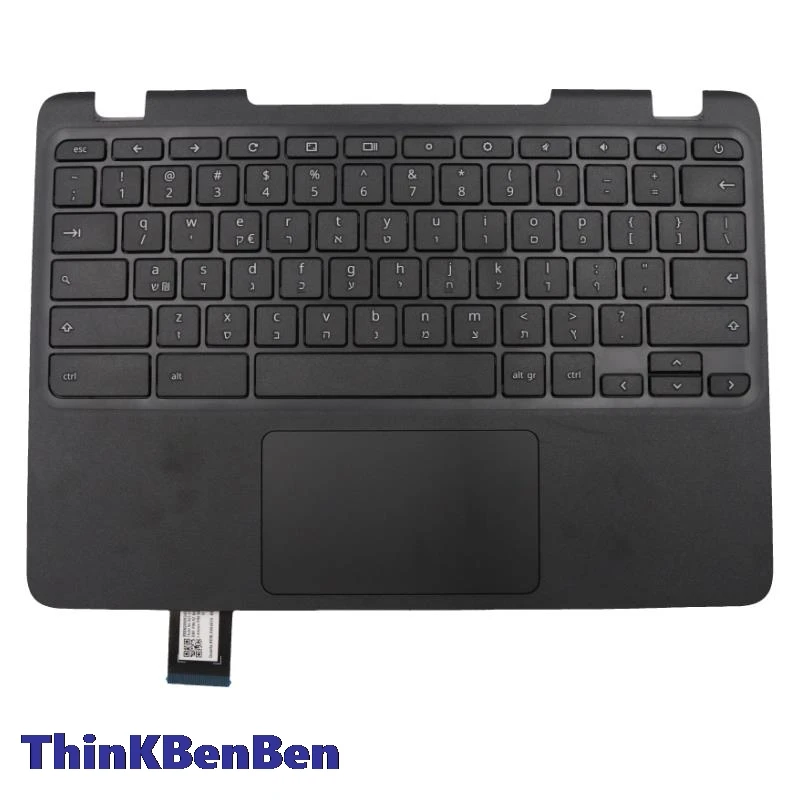 HB Ibrani (IL Israel) Keyboard hitam penutup cangkang sandaran Palmrest untuk Lenovo N23 Chromebook Cover