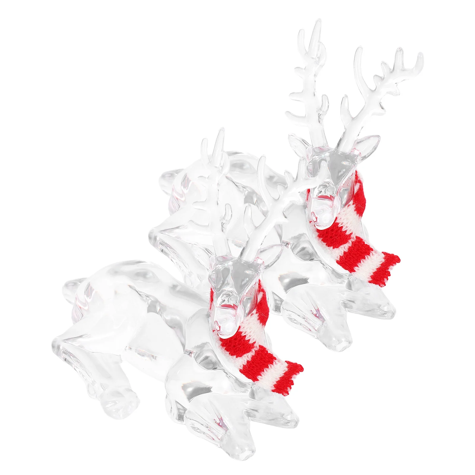 

Acrylic Deer Ornaments Clear Christmas Tree Reindeer Decorations Table Animals Elk Decorative Centerpiece