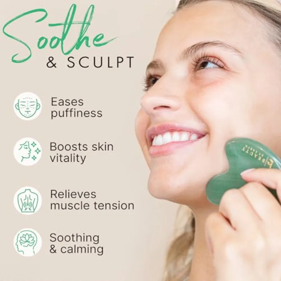 Jade Gua Sha Verzacht Fijne Lijntjes Rimpels Gezicht Beeldhouwen Tool voor Gezichtsmassage Kaak Massager Gezichtsmassage Gereedschap Kleine Geschenken fo