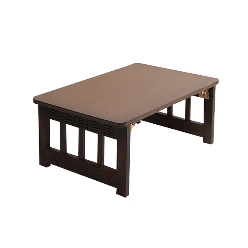 Bay window small coffee table foldable Chinese retro window sill desk computer folding low bamboo tatami small