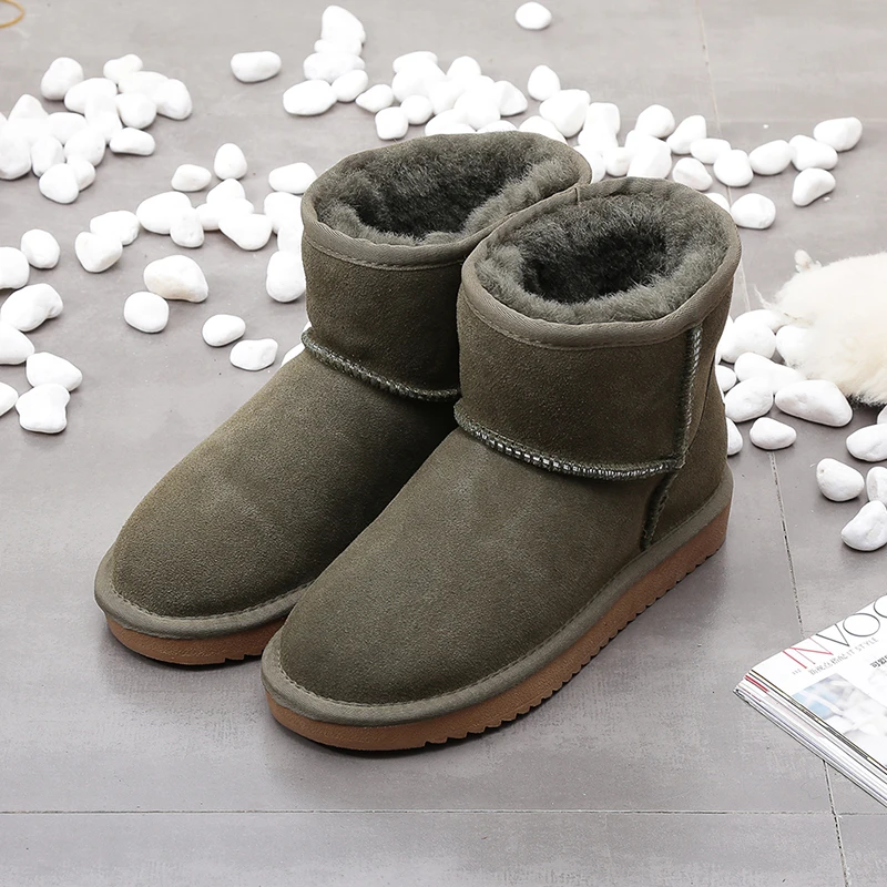 New Arrival Genuine Leather Australia Classic Women Snow Boots Women\'s Cow Leather Ankle Boots Plus Size Winter Women Shoes