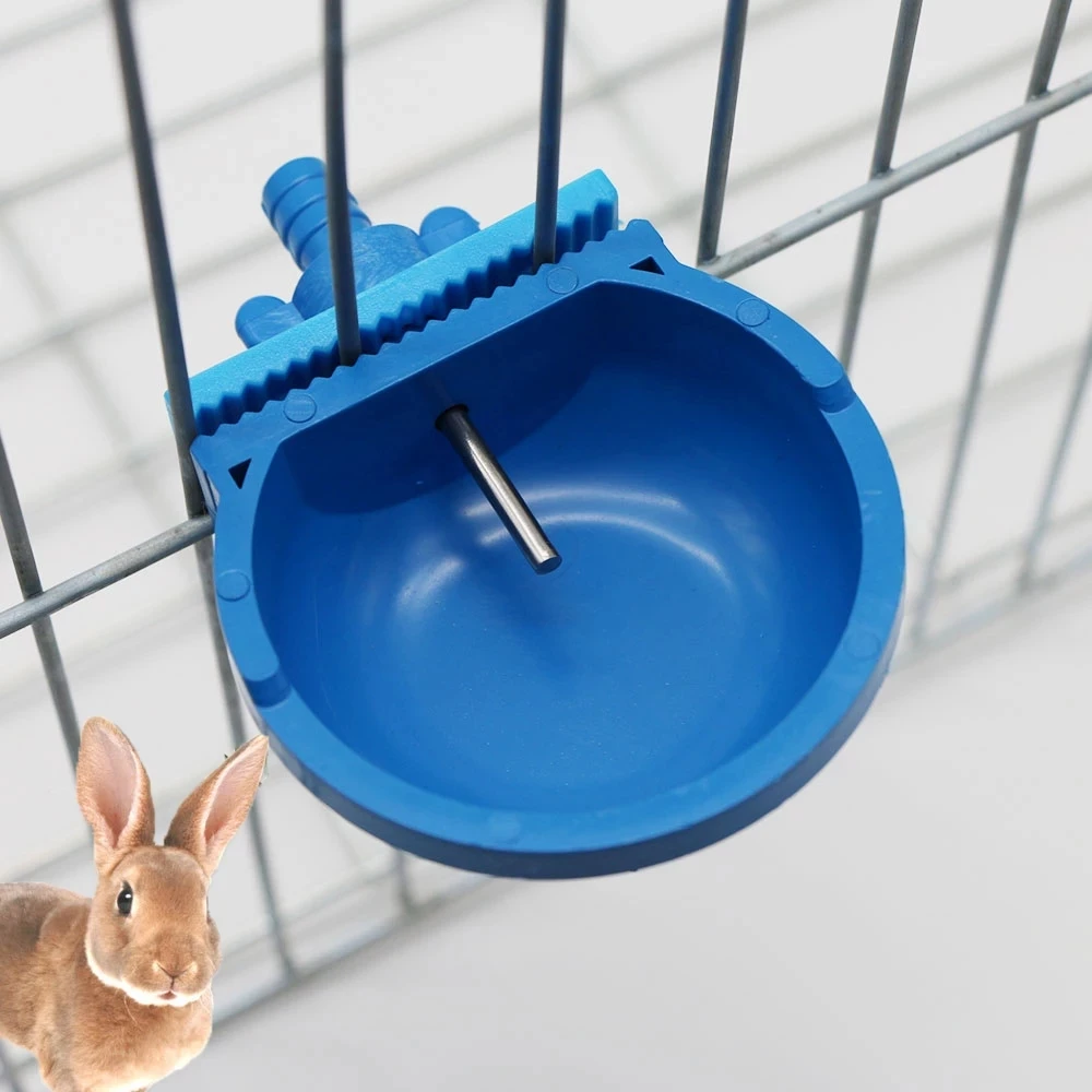 1 Pc Kunststoff und Edelstahl Hamster Kaninchen Trinken Schüssel Hängen Käfig auf Die Wasser Outlet mit T Rohr Fuchs trinken Trog