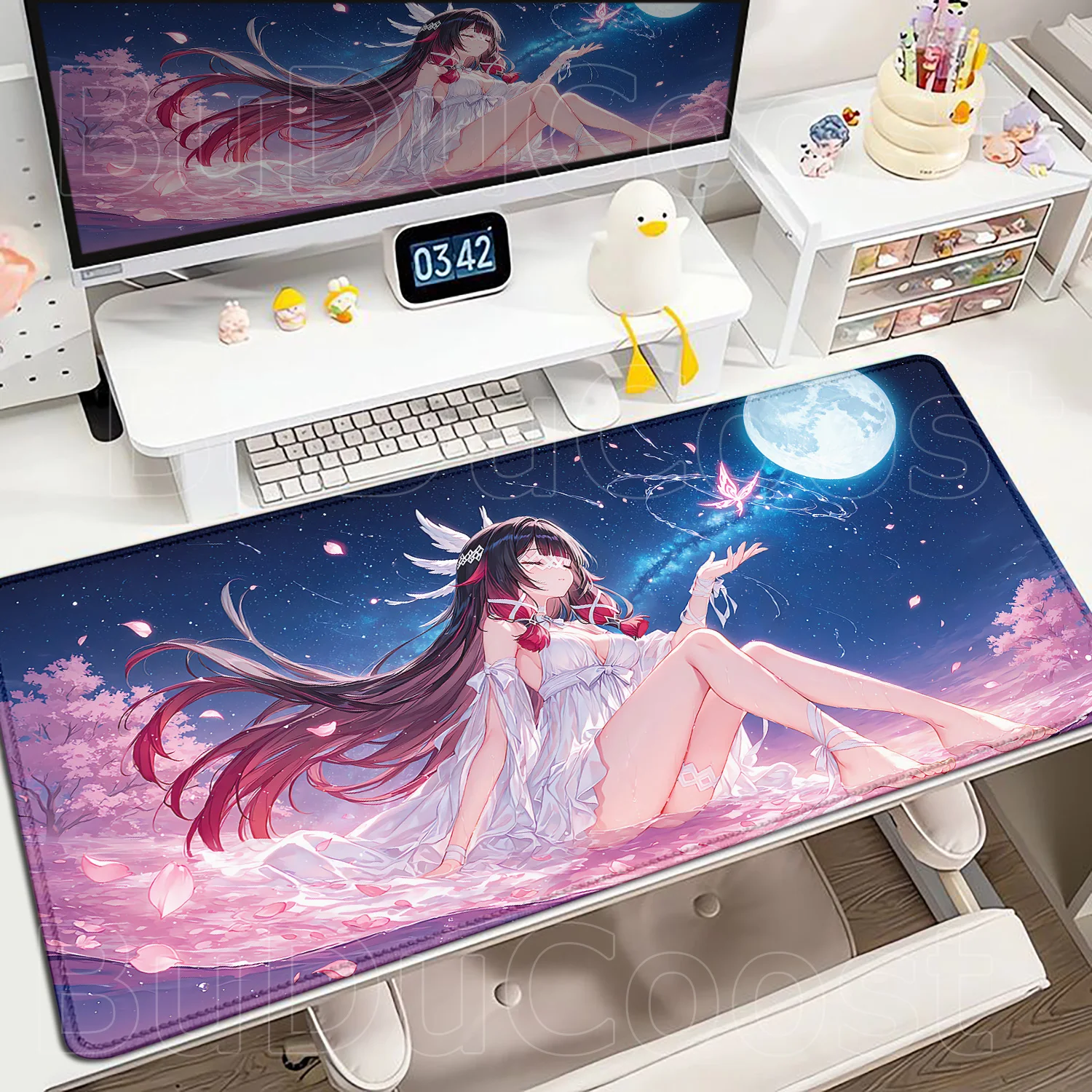 แผ่นรองเมาส์ลายการ์ตูนสาวน้อยสุดน่ารักจากเกม Genshin Impact รุ่น Sandrone Columbina สำหรับคีย์บอร์ด คอมพิวเตอร์ แล็ปท็อป และอุปกรณ์เกมเมอร์