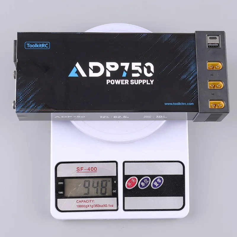 ToolkitRC ADP750W Adapter 750W Power DC12V 62.5A with XT60 Parallel Banana Head Output for M8D M9 M6D M7 M8P Intelligent Charger