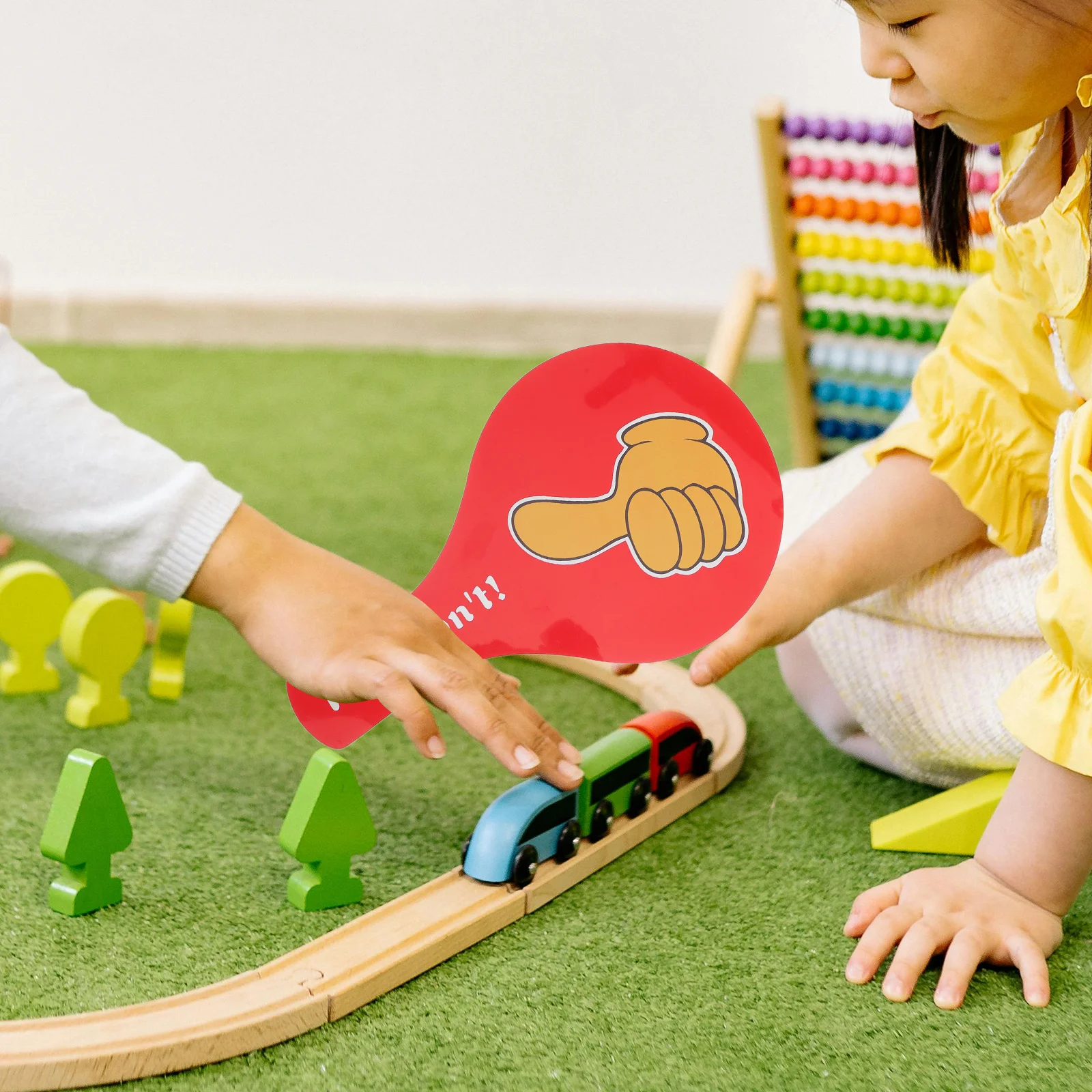 

2 Pcs Hand Holding Sign Handheld Signs Classroom Paddles Boards The Answer Decision-making Plastic Voting Supplies