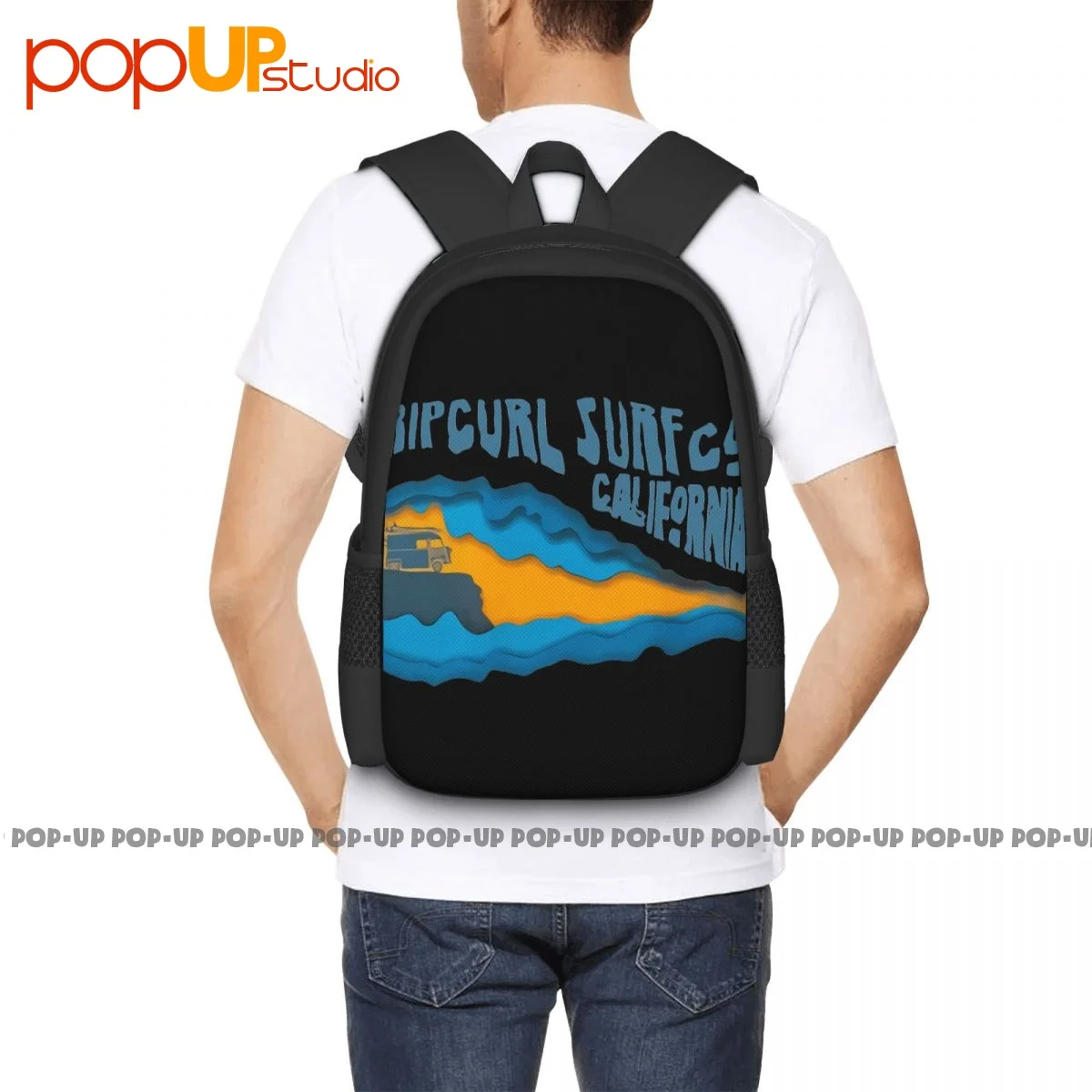 Ripcurl Van Surf Ssoptical Backpack Large Capacity School Art Print Sports Bag Multi-function