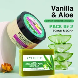 KYLIEFIT Premium Organic Scrub Set For Face, Body, Legs, Knee, Feet, Arms And Hands, Clean Skin, Reduce Spots, Moisturizing