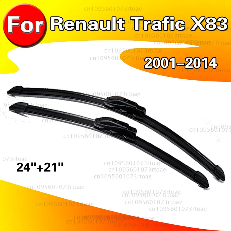 For Renault Trafic X83 2001-2014 Front Wiper Blades Soft Rubber Windscreen Wipers Auto ‌High-performance wiper‌ 24"+21" Car Wipe