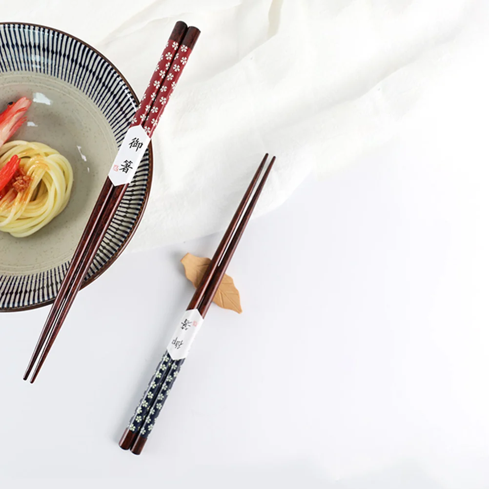 

10 Pairs Wooden Chopsticks Lightweight Portable for Sushi Home Kitchen Camping Travel Hiking Practical Tableware Storage