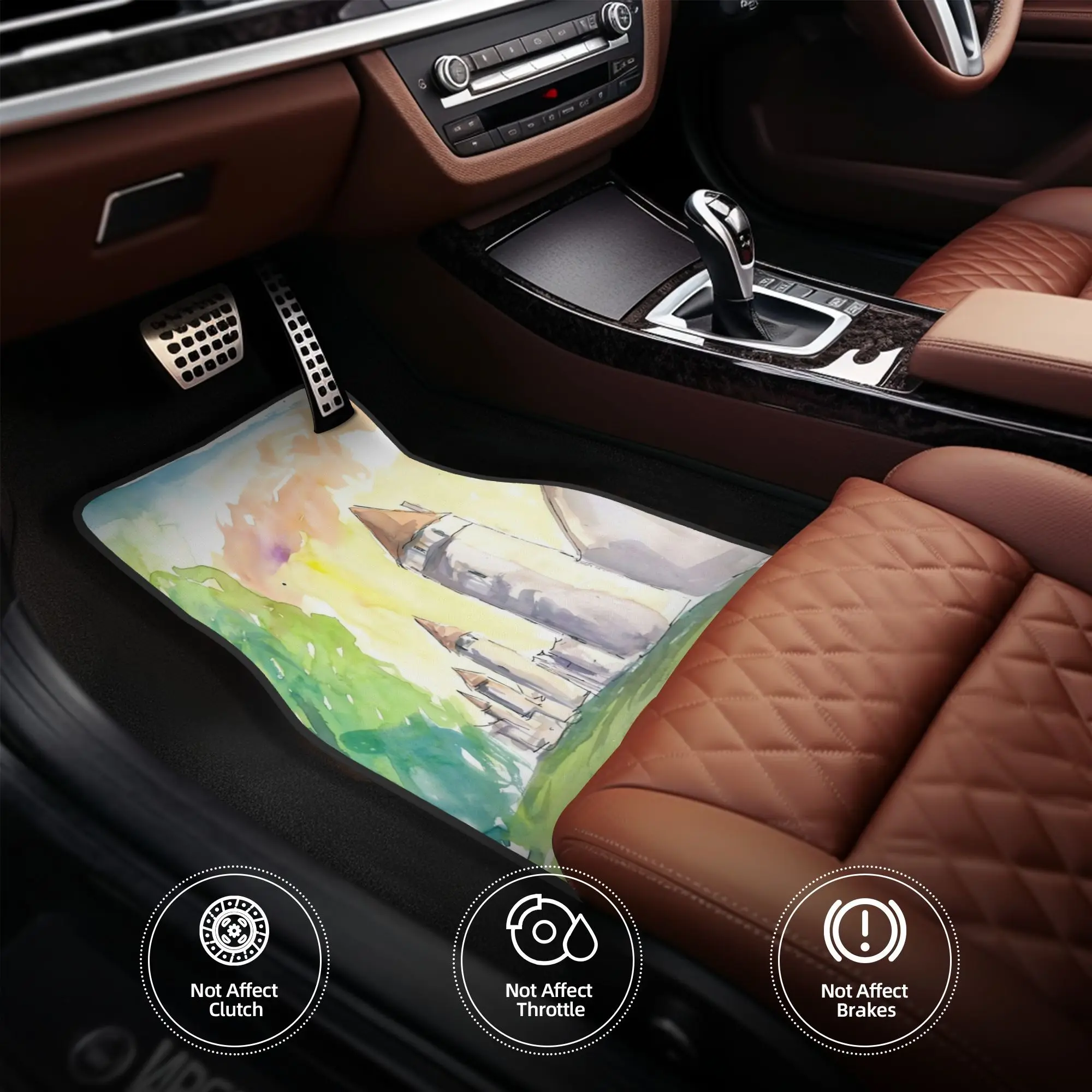 4pcs Tallinn Estonia Place Of The Towers Car Floor Mats | Durable Polyester Fiber, Fit For Cars, Ideal Gift, Vehicle Interior Ma