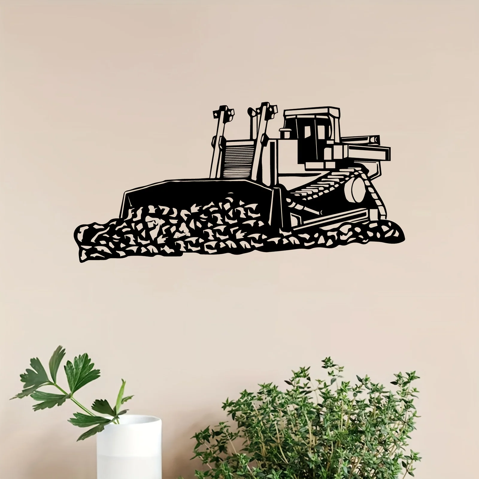 Brand Bulldozer Metal Wall Art Rust-Resistant Construction Decor Sculpture For Garage Garden Fence Dynamic Mural Gift