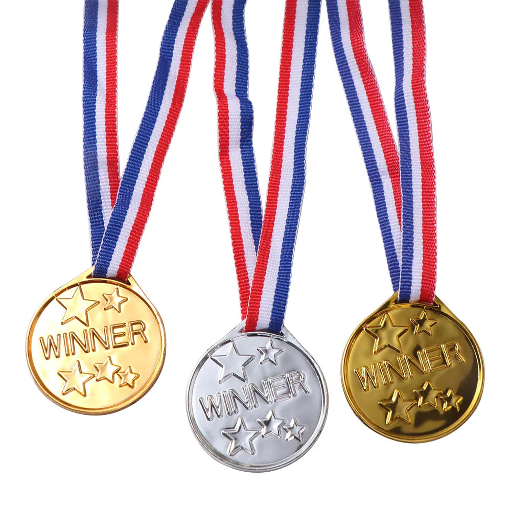 

Winner Reward Gold Silver Bronze Medals Dancing Sports Game Children's Award Medals Swimming Running Plastic Competition Prizes