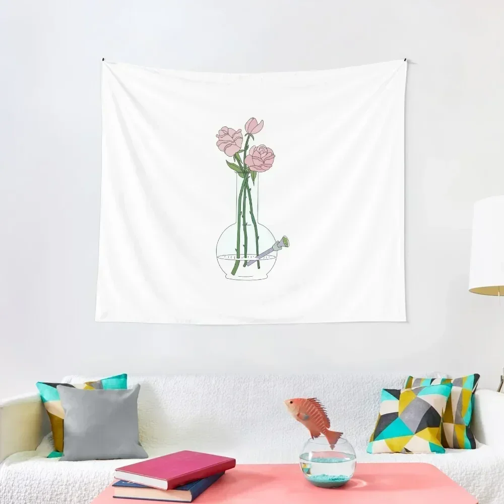 Roses and Bong Tapestry Wall Hanging Decor Decoration Aesthetic Bedroom Organization And Decoration Tapestry